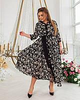 Женское платье демисезонное батальное Sofia 8648 1 Черный 50 NX, код: 8344445