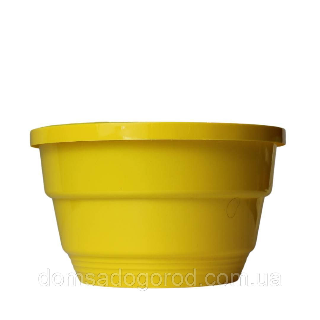 Горшок підвісний D 23. 3,7 л. "LOT PLAST" жовті КОМПЛЕКТ з Гачком
