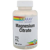 Микроэлемент Магний Solaray Magnesium Citrate 400 mg 180 Veg Caps PZ, код: 7705995