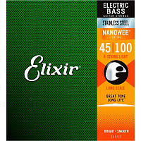 Струны для бас-гитары Elixir 14652 Nanoweb Coated Stainless Steel Light 4-Strings 45 100 PR, код: 8366180