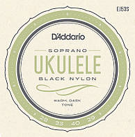 Струны для укулеле D'Addario EJ53S Black Nylon Soprano Ukulele Strings 28 29 BM, код: 6839133