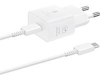 Мережевий зарядний пристрій Samsung 25 W Travel Adapter + Type-C cable White (EP-T2510XWEGEU) DH, код: 8376919