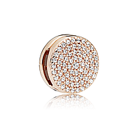 Серебряный шарм Pandora Reflections Блеск 787583CZ Rose GG, код: 7360724