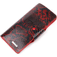 Женское портмоне из натуральной фактурной кожи под змею KARYA 21003 Красный BM, код: 7708593