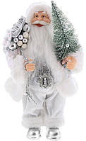 Декоративный Santa в серебристо-белом цвете с елкой и подарками BonaDi 30см DP219425 GG, код: 8260442