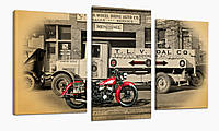 Модульная картина ProfART 504_3 70x110 см Красний мотоцикл (hub_UoEp32368) NX, код: 1225102