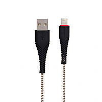 Кабель USB Borofone BX25 Powerful USB - Lightning 2,4А 1м Черный BK, код: 7739312