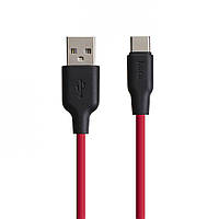 Кабель USB Hoco X21 Silicone USB - Type C 1m Черно-Красный NB, код: 7510132