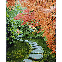 Картина за номерами Strateg Преміум Кам'яна доріжка восени розміром 40х50 см (GS096) NX, код: 8118118