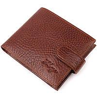 Мужской кошелек с хлястиком из натуральной кожи KARYA 21080 Светло-коричневый BM, код: 7708669