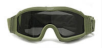 Очки тактические маска защитные Military Attack Зеленый QT, код: 8220673