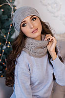 Комплект «Жаклин» (шапка и шарф-хомут) Braxton светло-серый 56-59 OB, код: 6159995