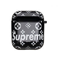 Футляр для Наушников Airpods Glossy Brand Supreme black TP, код: 6643498