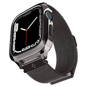 Чохол та ремінець Spigen Metal Fit Pro для Apple Watch (44/45 mm), Graphite (ACS04585)