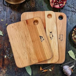 Набір дощок обробних (овочі / риба / м'ясо) Maysternya 8912 20*30*1,5см, 3 шт