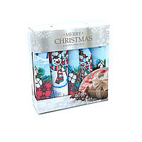 Набор полотенец для кухни Luxyart Снеговики размер 35*70 см вафельные 5 шт (LQ-969) ET, код: 8259745