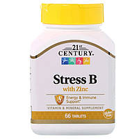В-Комплекс от Стресса + Цинк, 21st Century, 66 таблеток BM, код: 6707189