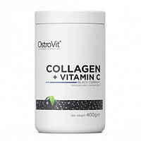 Хондропротектор для спорта OstroVit Collagen And Vitamin C 400 g 40 servings Black Currant NX, код: 7558877