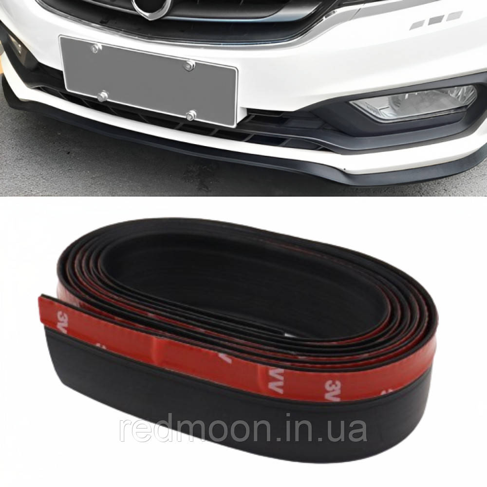 Молдинг для авто (250х6 см) SAMURAI BLACK / Гумова губа на передній бампер