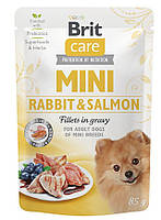 Корм Brit Care Dog Mini Fillets In Gravy Rabbit and Salmon влажный с кроликом и лососем для в PS, код: 8452278