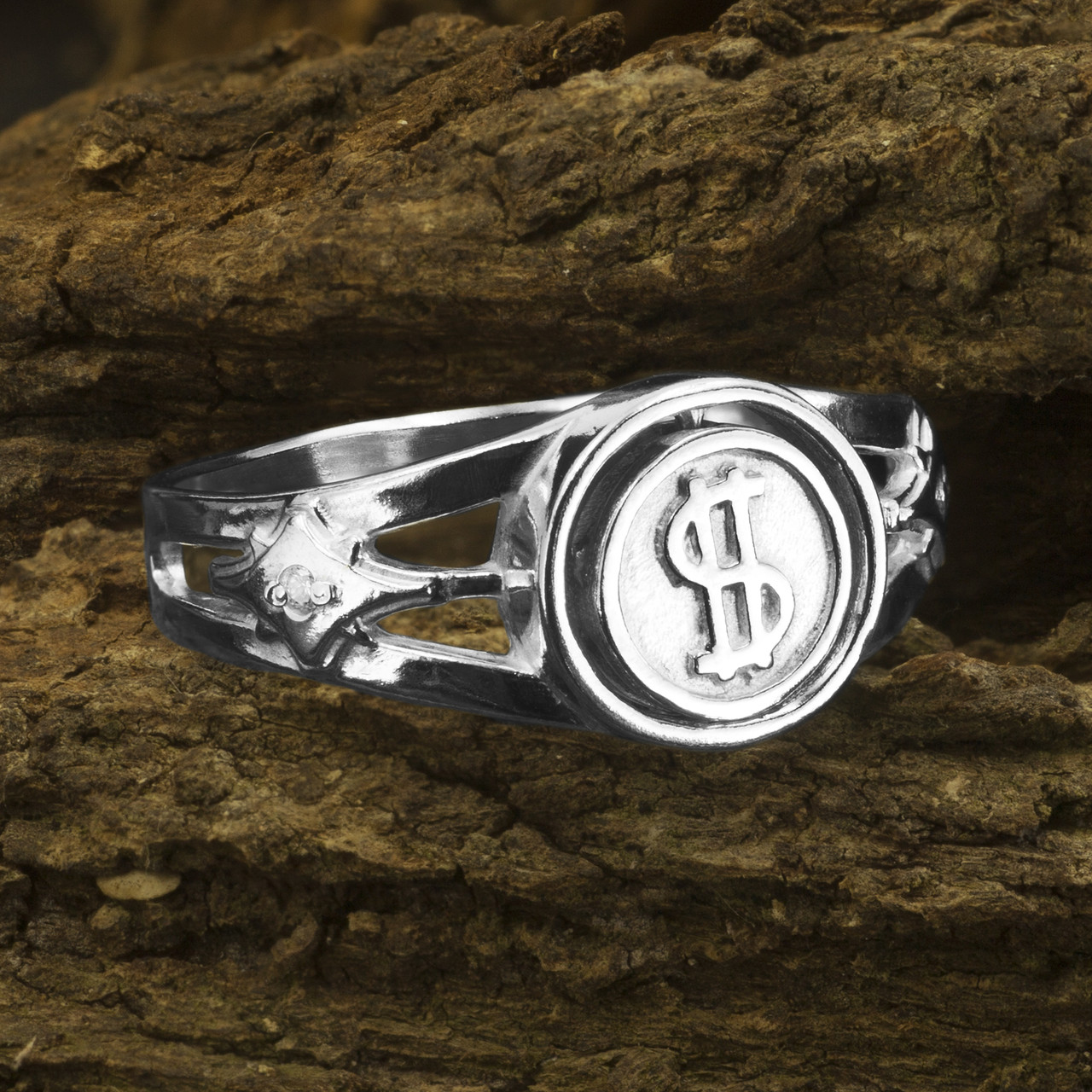 Мужское серебряное кольцо Доллар\Евро - фото 2 - id-p2163562700