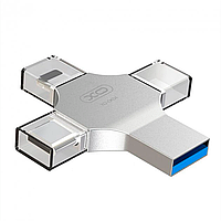 USB Флешка Flash Drive XO DK04 USB2.0 4 in 1 32GB Silver