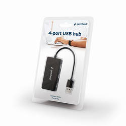 USB-хаб Gembird UHB-U2P4-04, 4 порта, кабель 15 см, Black