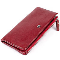 Кошелек-клатч из кожи с карманом для мобильного ST Leather 19311 Бордовый 20,8х10х2 см DH, код: 6756684