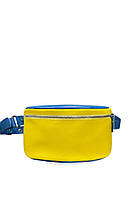 Кожаная поясная сумка в патриотических цветах сине-желтая The Wings UP, код: 8132783