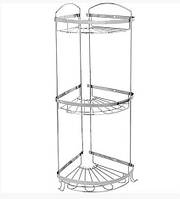 Поличка Mabello неіржавіюча у ванну кутова потрійна 20*20 квітка, 304