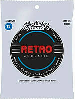 Струны для акустической гитары 6 шт Martin MM13 Retro Acoustic Guitar Strings Medium 13 56 PZ, код: 2656690