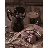 Картина по номерам Strateg Премиум Макарунны для кофе размером 40х50 см (DY337) NX, код: 8119140