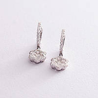 Золоті сережки з діамантами Квіточкаб0092cha Онікс IN, код: 6736490