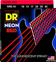 Струны для электрогитары 6 шт DR NRE-10 Hi-Def Neon Red K3 Coated Medium Electric Guitar Stri LW, код: 2660132