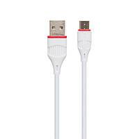 Кабель Borofone BX17 USB - microUSB 2.4A Max 1 m Белый NB, код: 7677402