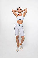 Женский спортивный комплект (Велосипедки и Топ) Designed for Fitness Pro Bianco XS White GG, код: 7796403