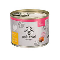 Консерви для собак Pet Chef паштет з куркою для цуценят 200 г (4820255190112) BM, код: 7995033