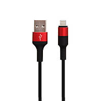 Кабель USB Hoco X26 Xpress Charging USB - Lightning 1м Черно-Красный NX, код: 7588976