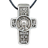Хрест натільний посріблений Silvering Софія Свята Мучениця Софія Римська 3х1,8х0,2 см (195 SC, код: 6839300