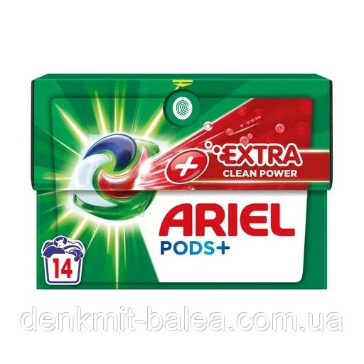 Капсулы Ариэль для стирки цветного и белого белья Ariel Extra Clean Power pods 14 шт - фото 1 - id-p2163610845