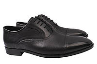 Туфлі чоловічі з натуральної шкіри на низькому ходу на шнурівці колір Чорний Lido Marinozi 21 XN, код: 7365249