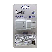 Сетевое зарядное устройство Avantis A827 (1USB 2,4A) + USB кабель Micro-белый DH, код: 8372423