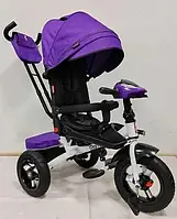 Велосипед трехколесный детский с родительской ручкой Best Trike 6088 F-810-25 (надувные колеса, фиолетовый)