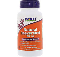 Ресвератрол NOW Foods Natural Resveratrol 50 mg 60 Veg Caps GG, код: 7576309