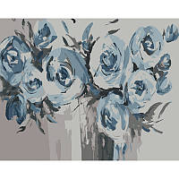 Картина по номерам Strateg Премиум Голубые цветы размером 40х50 см (GS1043) BM, код: 8119454