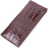 Вертикальный бумажник из натуральной фактурной кожи KARYA 21434 Коричневый BM, код: 8061475
