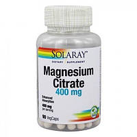 Микроэлемент Магний Solaray Magnesium Citrate 400 mg 90 Veg Caps SOR-46301 PZ, код: 7848535