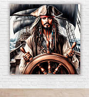 Бумажный плакат "Капитан Джек Воробей. Пираты Карибского моря" 150х150 см