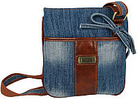 Наплечная джинсовая сумка Fashion jeans bag 8079 Синяя z116-2024