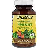 Магний, Magnesium, MegaFood, 60 таблеток TV, код: 2337654